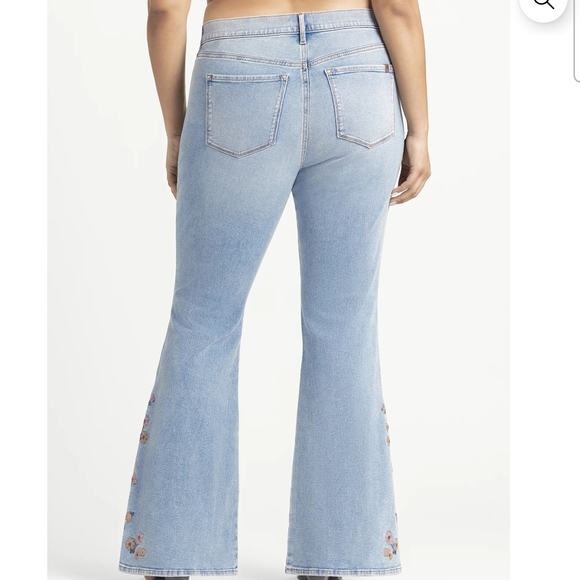 Jessica Simpson Size 20W Women's Jeans Denim Daisy Fitted Flare Jeans Floral - Picture 6 of 9